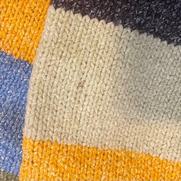 VTG | Patchwork Colorblock Wool Long Tassel Hood Cardigan - Picture 11 of 12